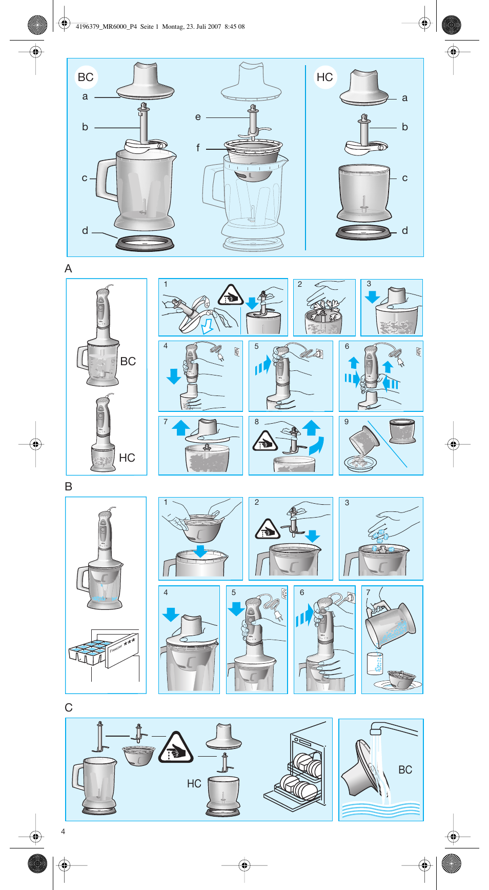 Cb a, Hc bc, Da b c | Braun MR 6550 BC-HC User Manual | Page 4 / 56