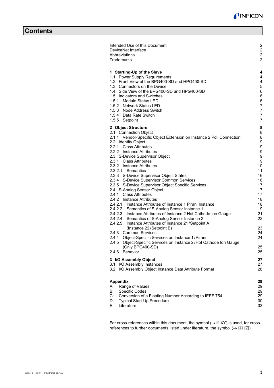 INFICON HPG400-SD ATM to Ultra-High Vacuum Gauge (DeviceNet) User Manual | Page 3 / 36