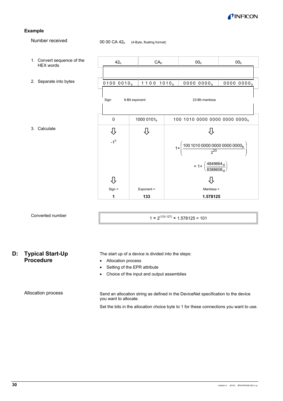 D: typical start-up procedure | INFICON HPG400-SD ATM to Ultra-High Vacuum Gauge (DeviceNet) User Manual | Page 30 / 36