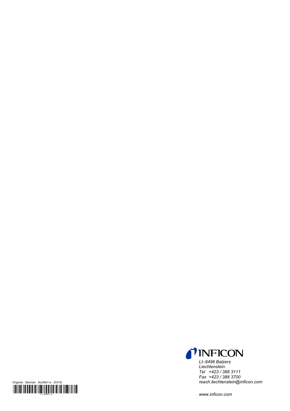 INFICON HPG400-SP ATM to Ultra-High Vacuum Gauge (Profibus) User Manual | Page 44 / 44