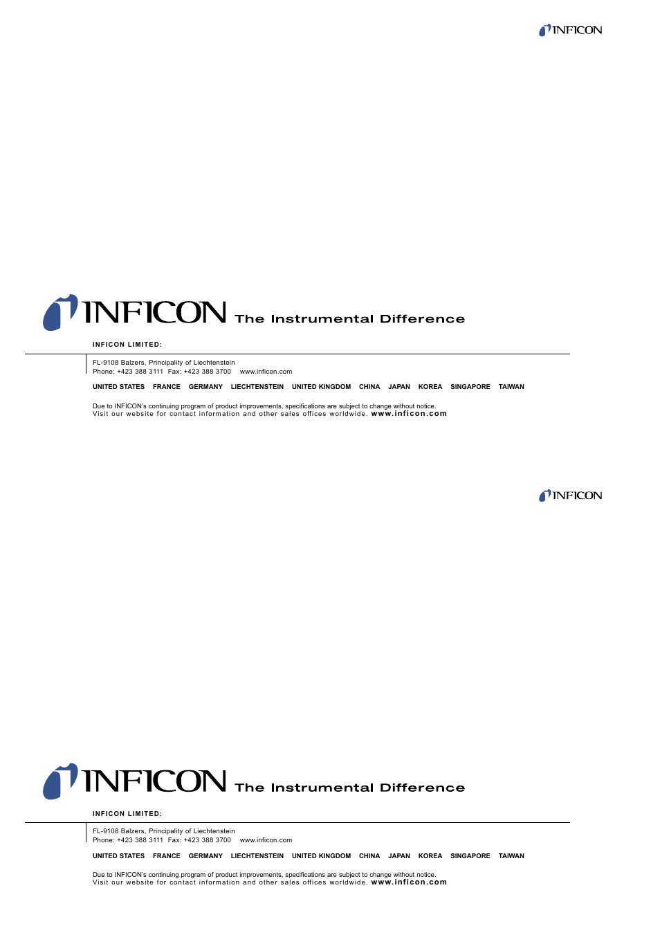 INFICON PEG100 Medium to Ultra-High Vacuum Gauge User Manual | Page 26 / 26