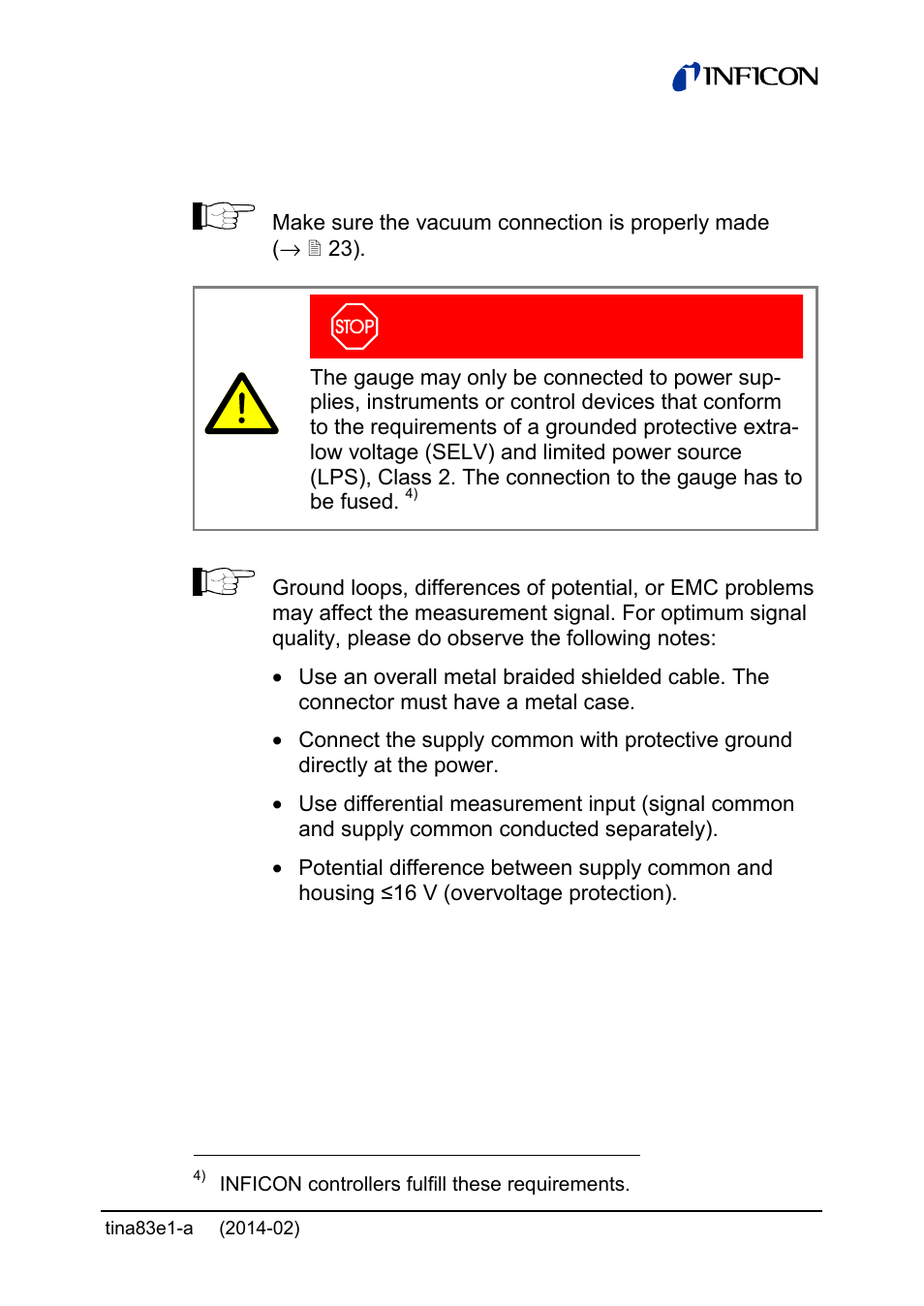 2 power connection | INFICON Gemini ATM to Ultra-High Vacuum Gauge User Manual | Page 27 / 60