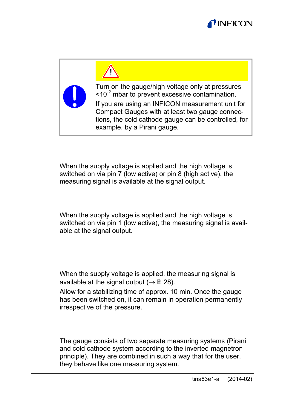 3 put mag50x into operation, 4 put mpg50x into operation | INFICON Gemini ATM to Ultra-High Vacuum Gauge User Manual | Page 32 / 60