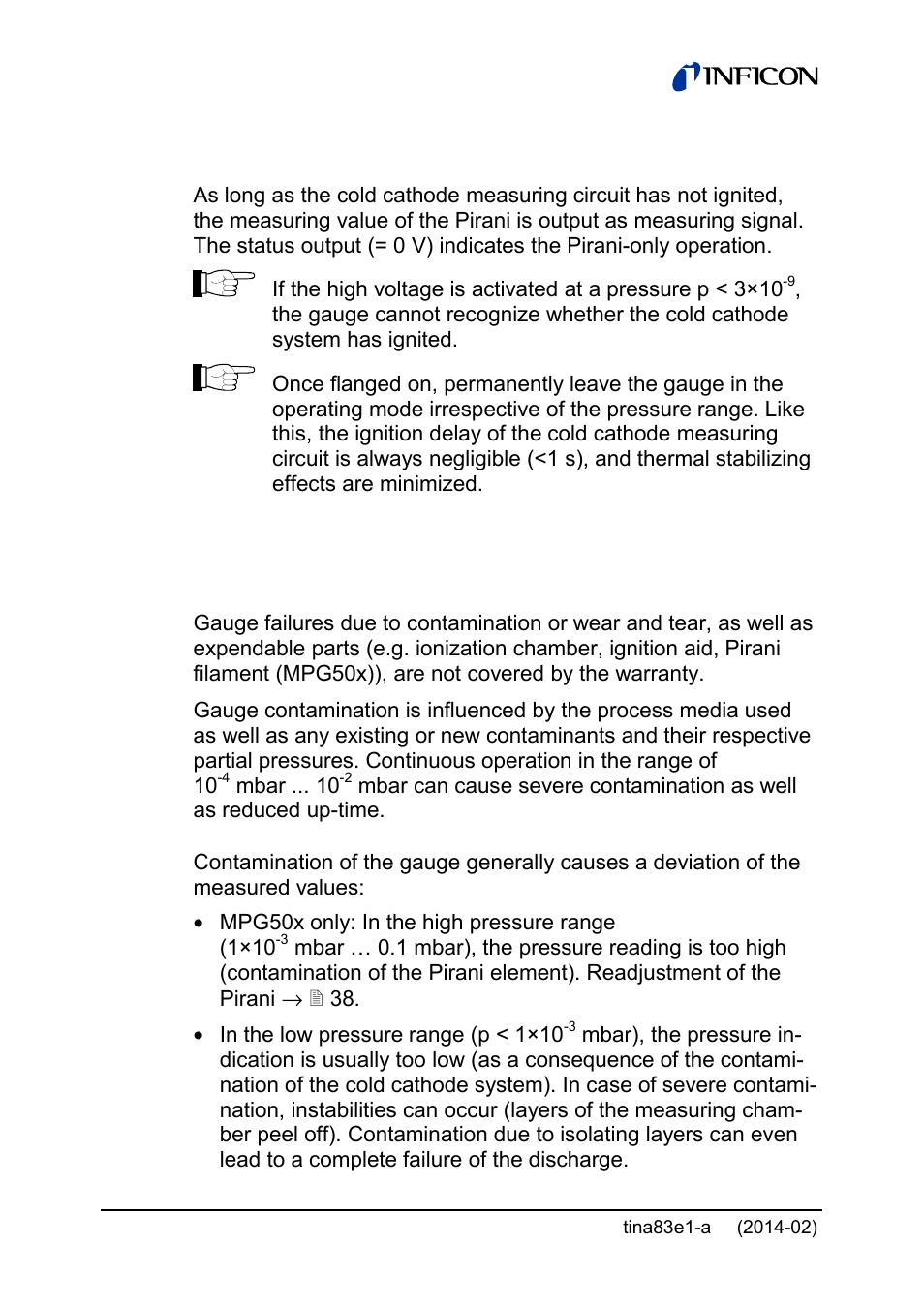 7 contamination | INFICON Gemini ATM to Ultra-High Vacuum Gauge User Manual | Page 34 / 60
