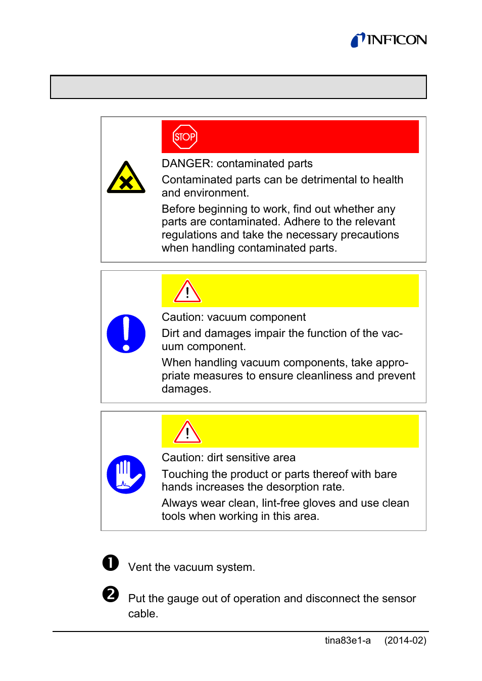 5 deinstallation | INFICON Gemini ATM to Ultra-High Vacuum Gauge User Manual | Page 36 / 60