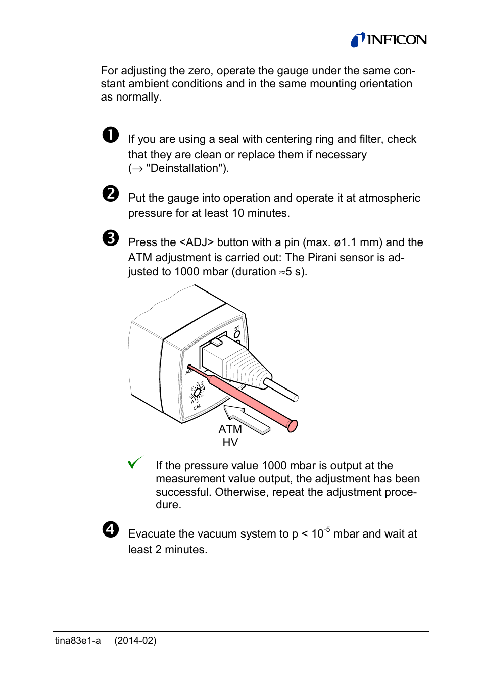 INFICON Gemini ATM to Ultra-High Vacuum Gauge User Manual | Page 39 / 60