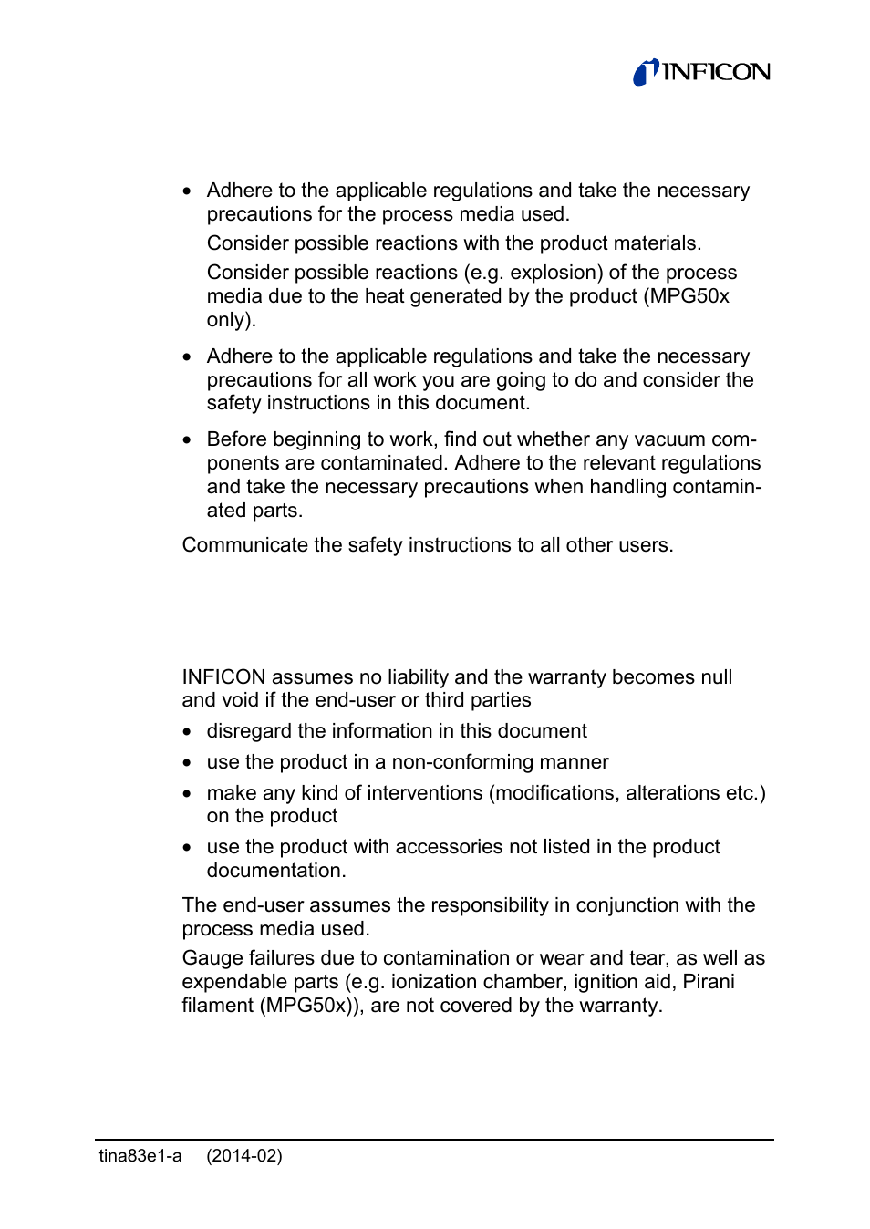3 general safety instructions, 4 liability and warranty | INFICON Gemini ATM to Ultra-High Vacuum Gauge User Manual | Page 9 / 60