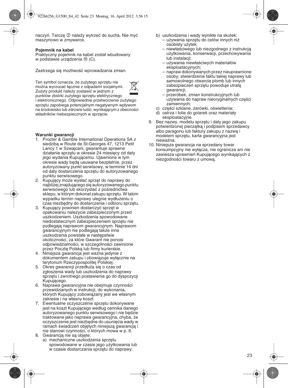 Braun Multiquick 5 G 1500 User Manual | Page 23 / 41