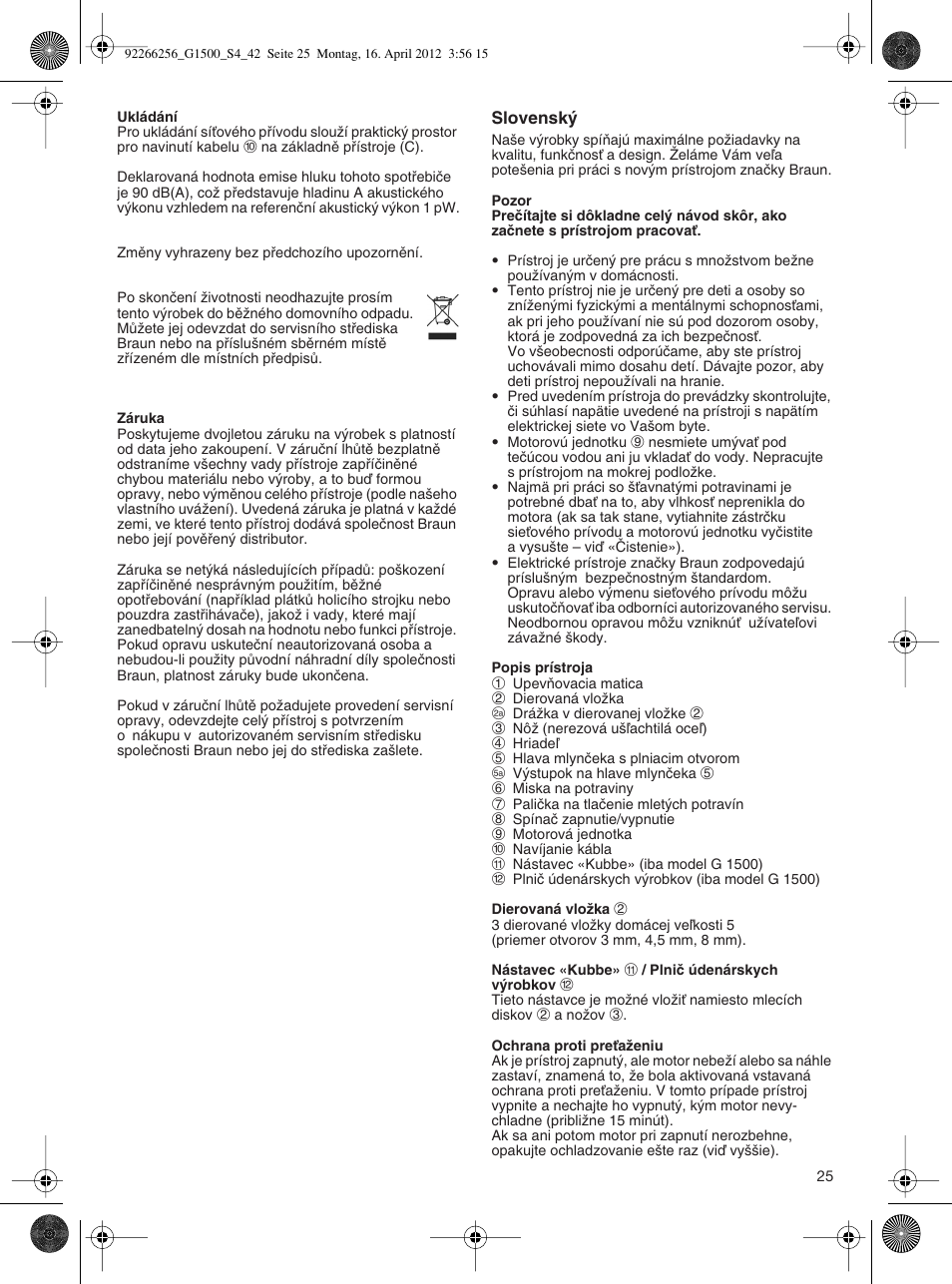 Braun Multiquick 5 G 1500 User Manual | Page 25 / 41