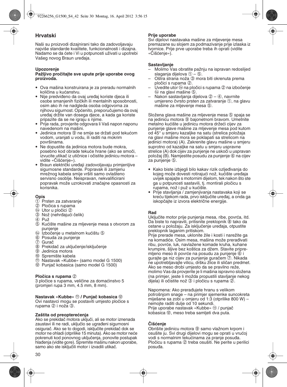 Braun Multiquick 5 G 1500 User Manual | Page 30 / 41