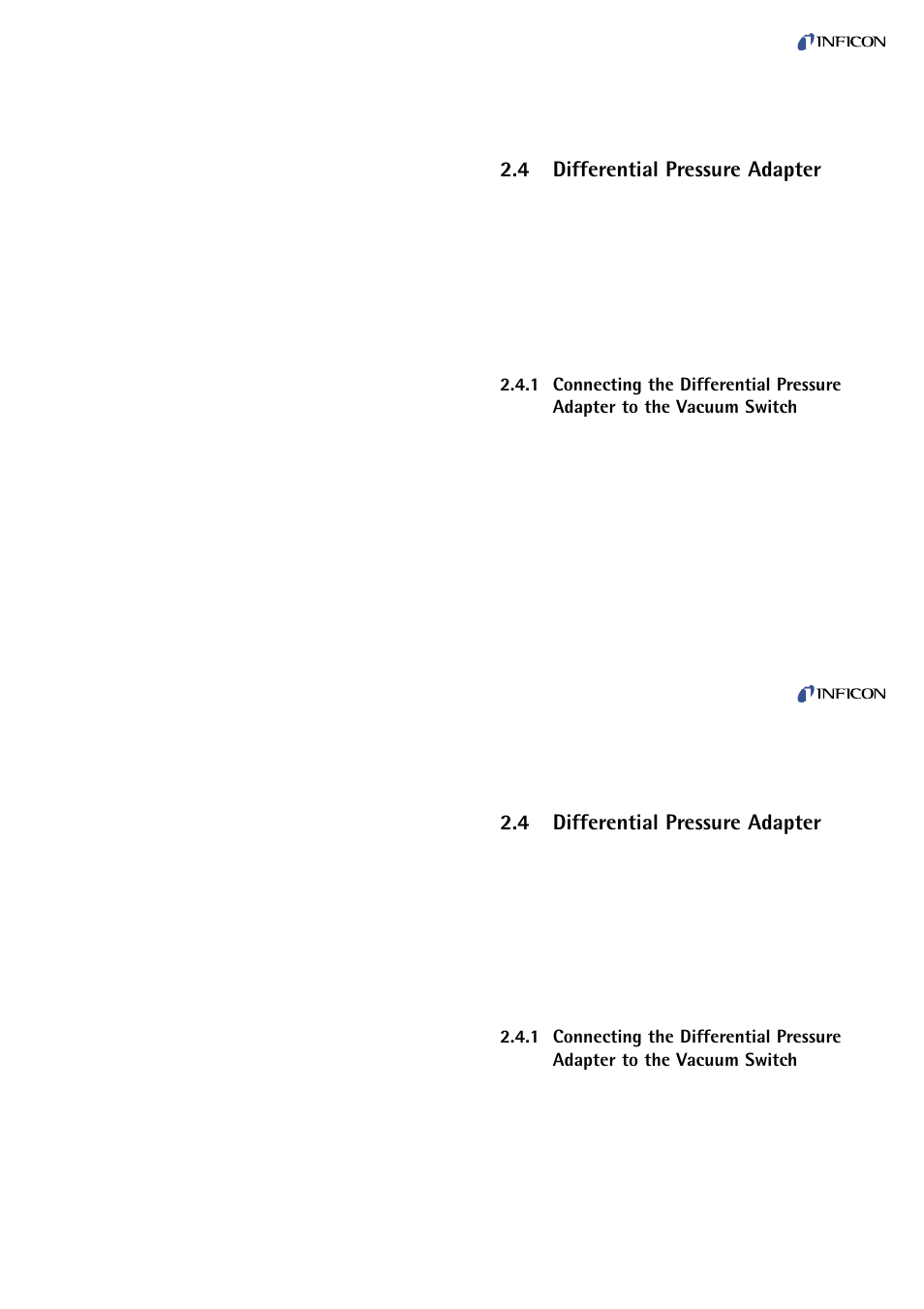 Differential pressure adapter, 4 differential pressure adapter | INFICON VSC150A absolute switch, passiv User Manual | Page 15 / 24