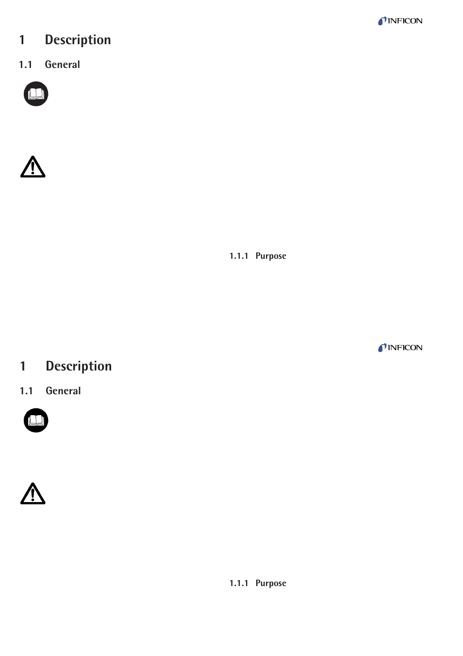 Description, General, Purpose | 1description, 1 general | INFICON VSC150A absolute switch, passiv User Manual | Page 4 / 24