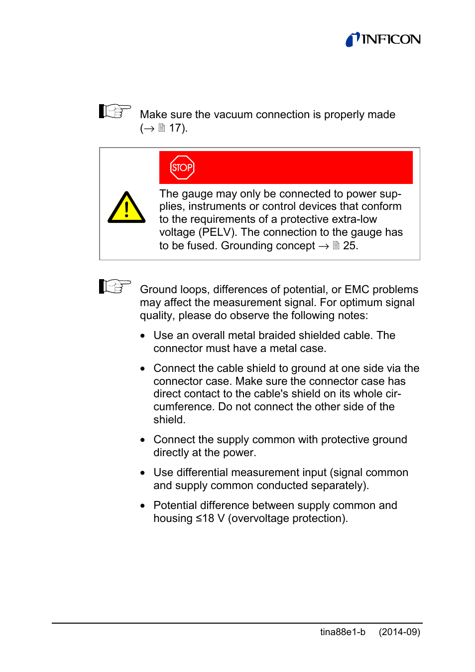 2 power connection | INFICON Cube CDGsci User Manual | Page 24 / 48