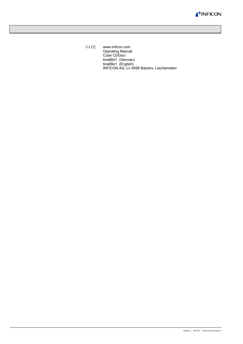 2 literature | INFICON Cube CDGsci (Web Interface) User Manual | Page 12 / 14