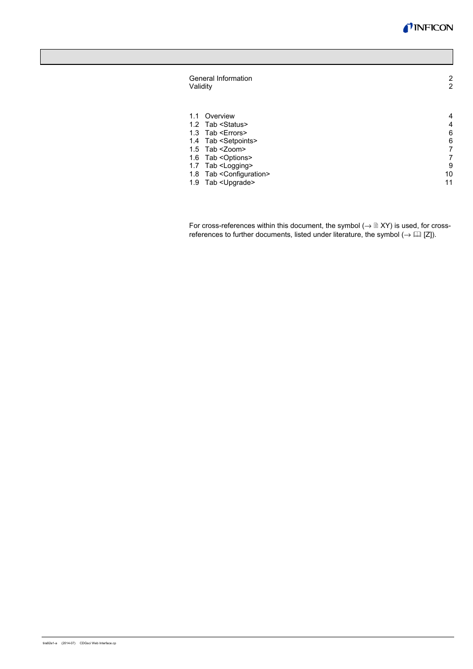 INFICON Cube CDGsci (Web Interface) User Manual | Page 3 / 14