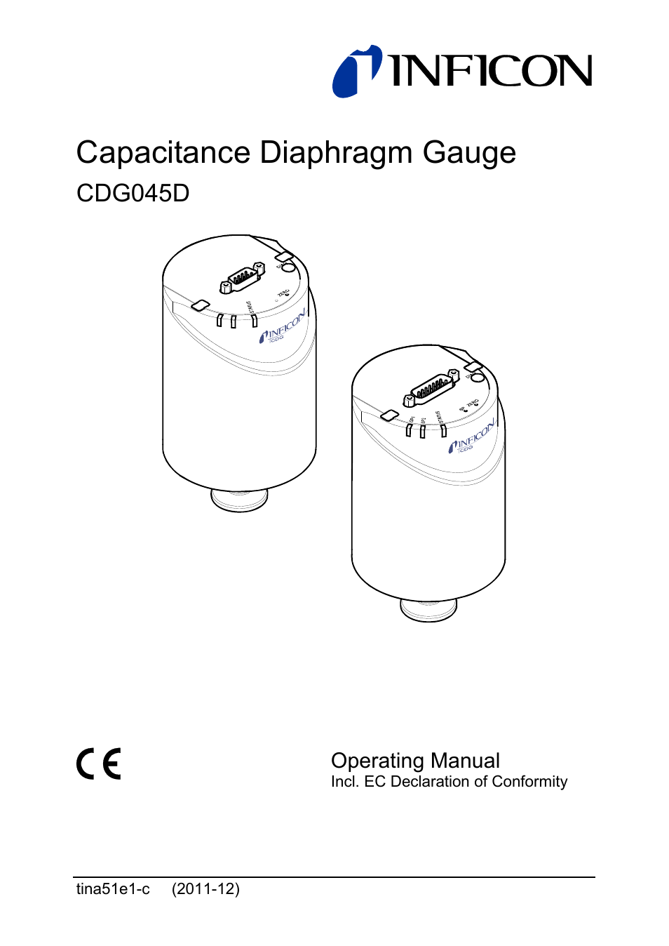 INFICON SKY CDG045D 0.05 ... 1000Torr / mbar User Manual | 40 pages