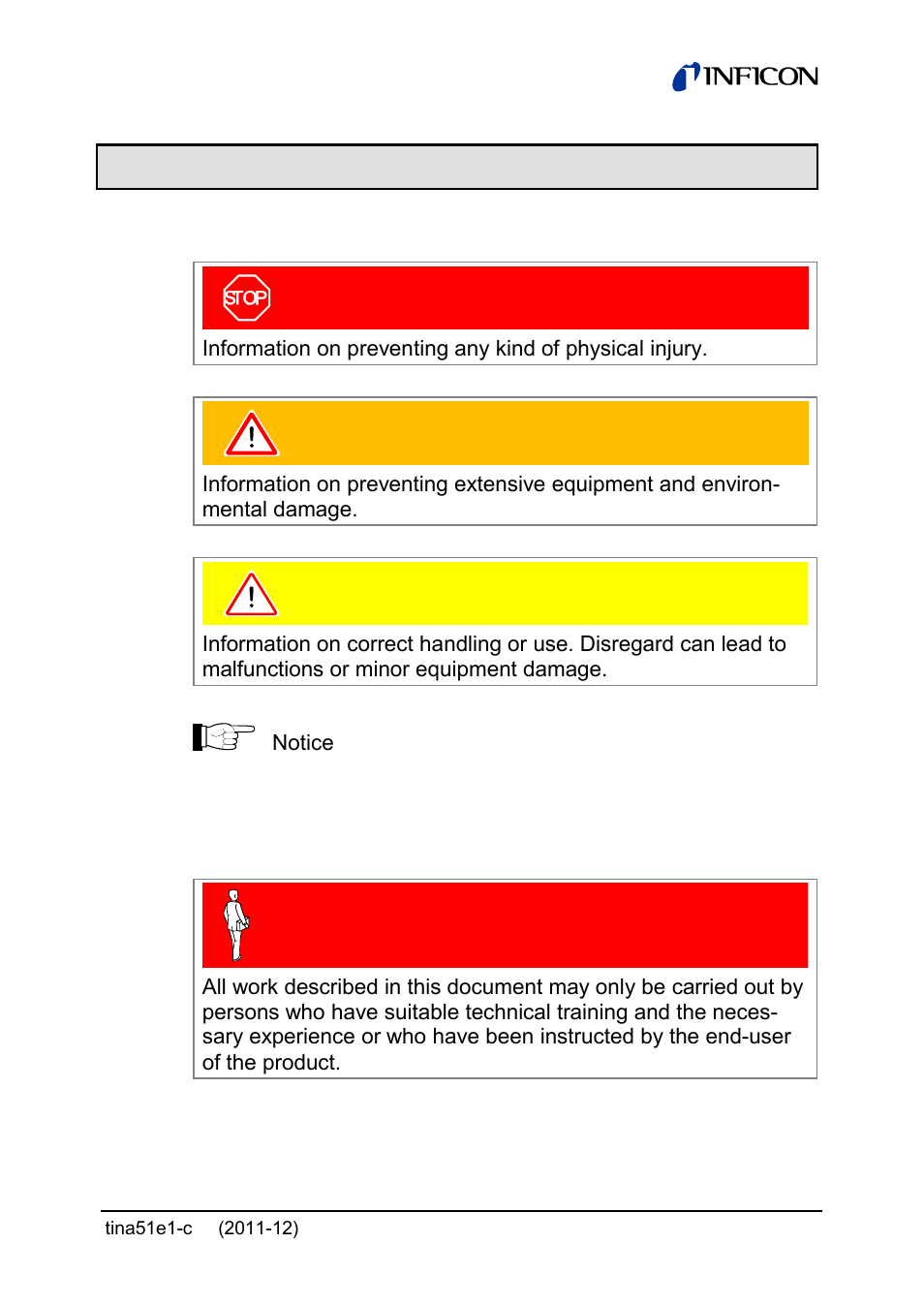 1 safety, 1 symbols used, 2 personnel qualifications | INFICON SKY CDG045D 0.05 ... 1000Torr / mbar User Manual | Page 7 / 40