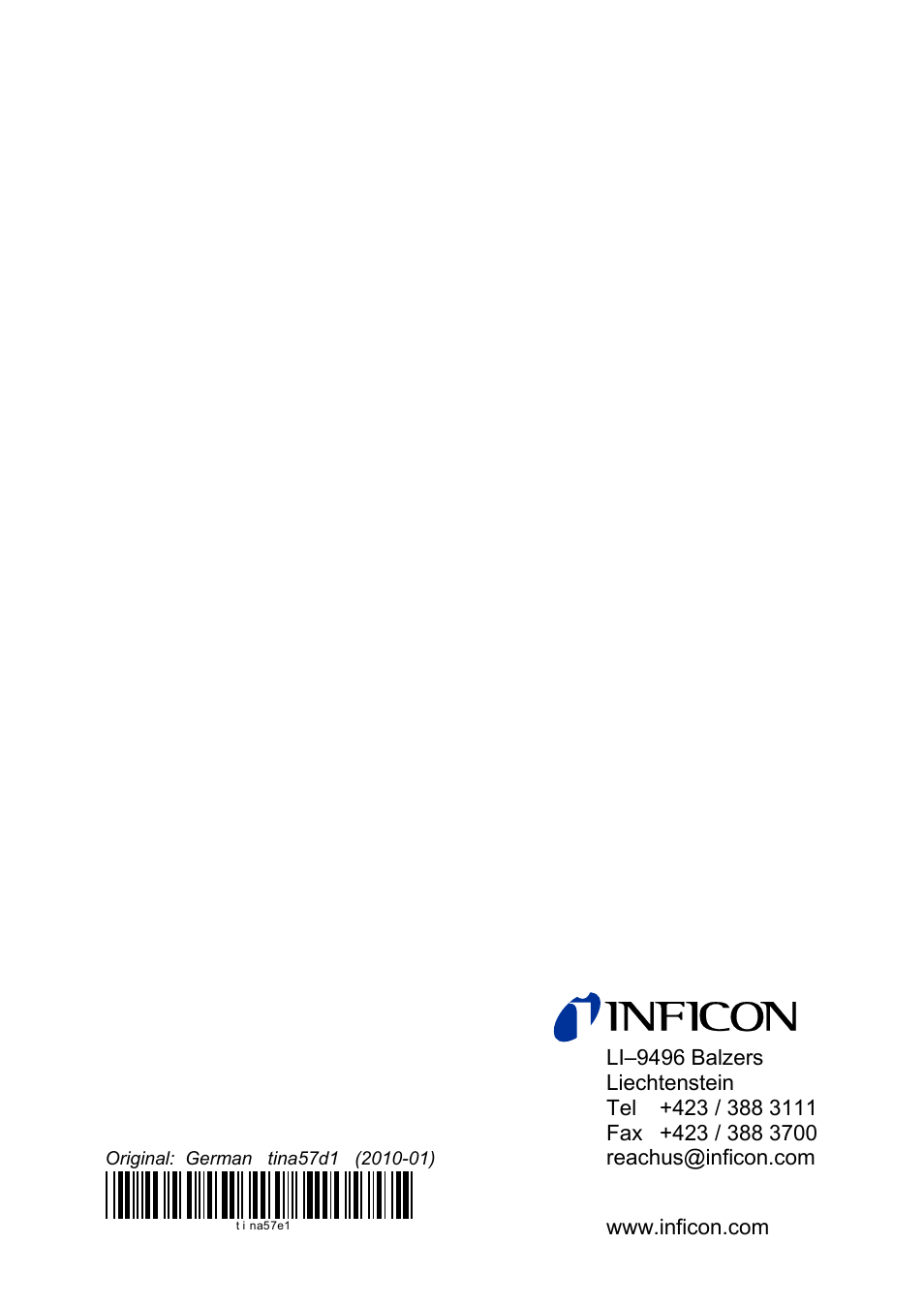 INFICON SKY CDG025D-X3 0.1 ... 1000 Torr / mbar process gauge User Manual | Page 36 / 36