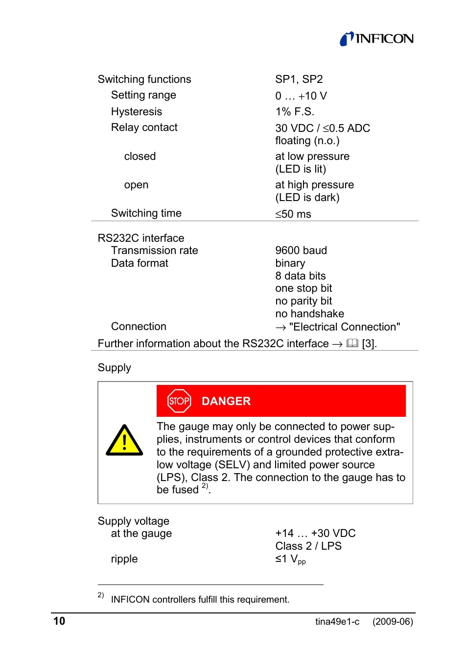 INFICON SKY CDG025D 0.1 ... 1000 Torr / mbar User Manual | Page 10 / 36