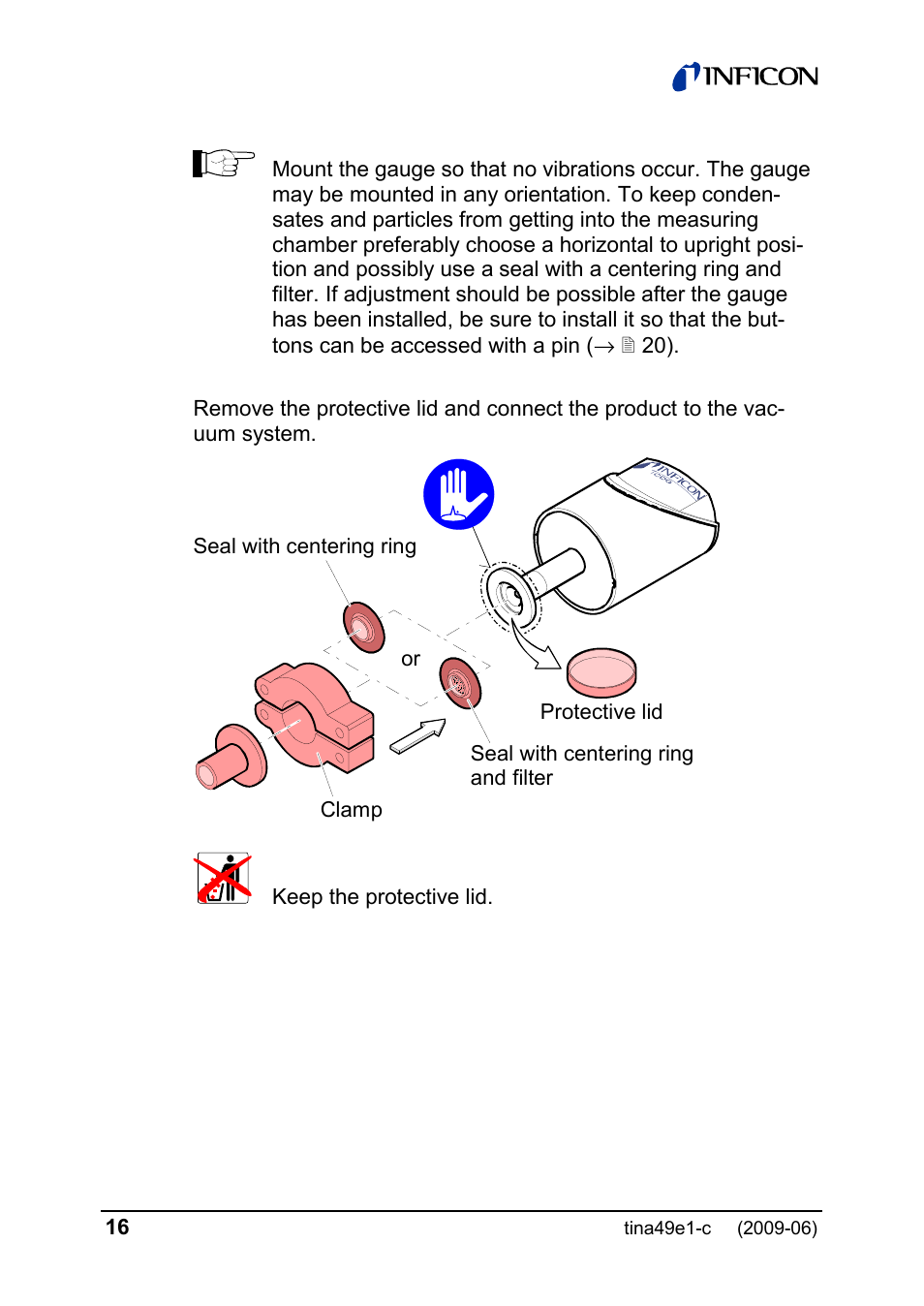 INFICON SKY CDG025D 0.1 ... 1000 Torr / mbar User Manual | Page 16 / 36