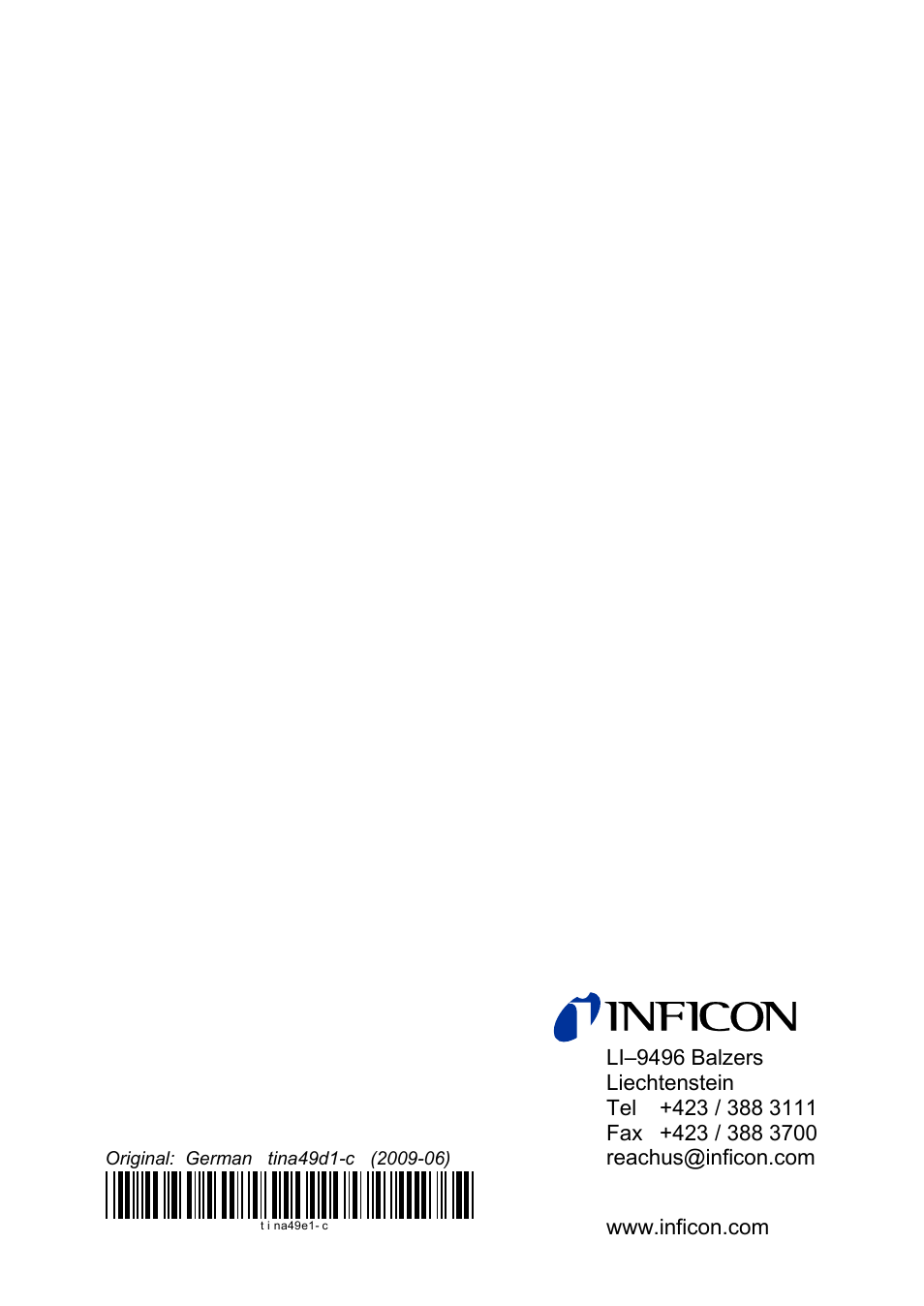 INFICON SKY CDG025D 0.1 ... 1000 Torr / mbar User Manual | Page 36 / 36