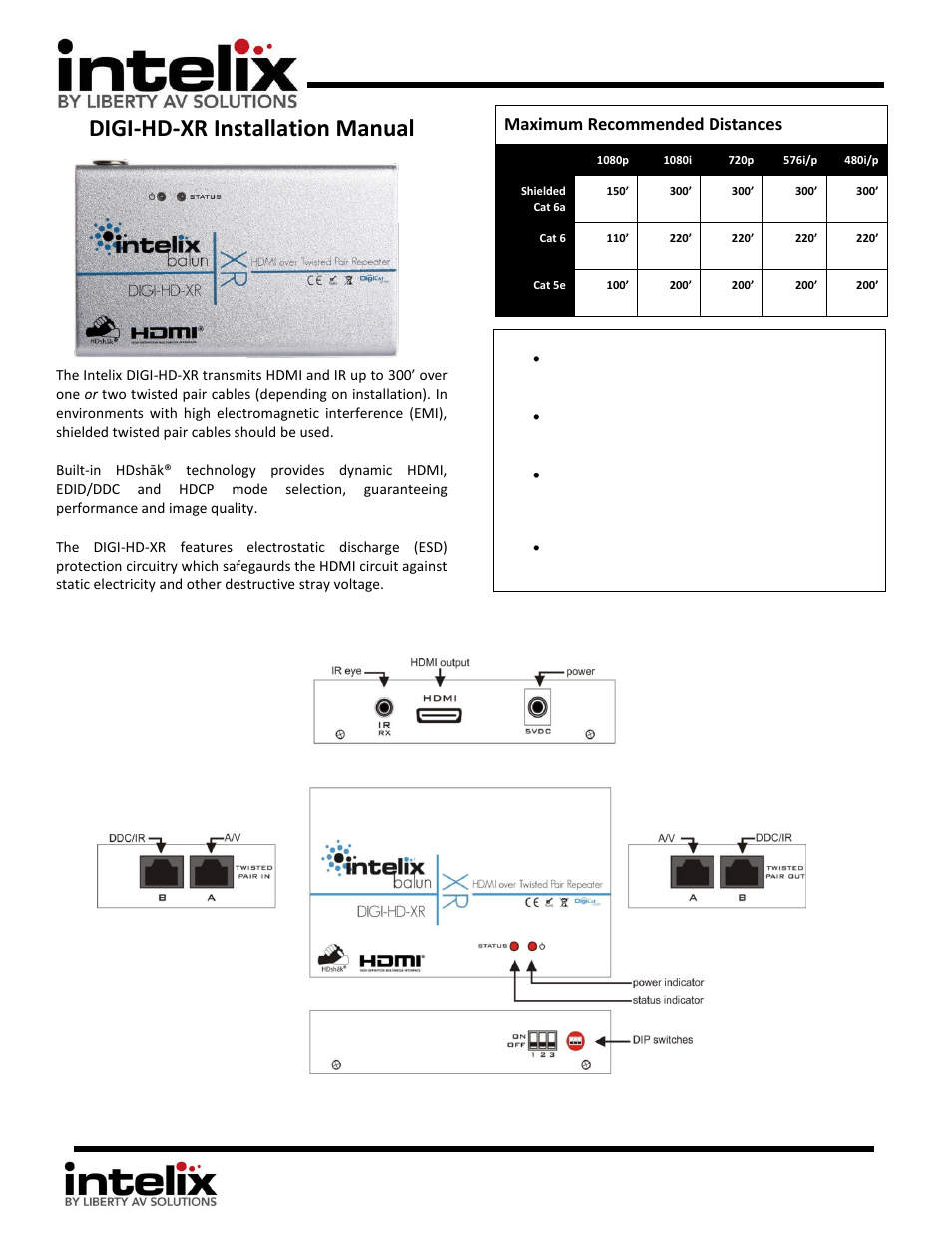 Intelix DIGI-HD-XR User Manual | 4 pages