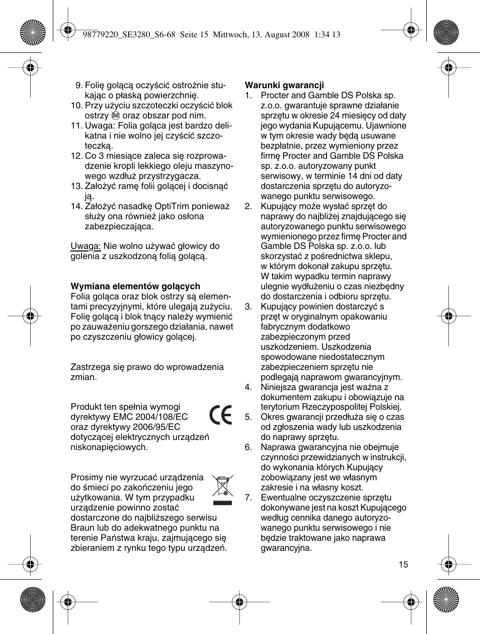 Braun 3280 User Manual | Page 15 / 64