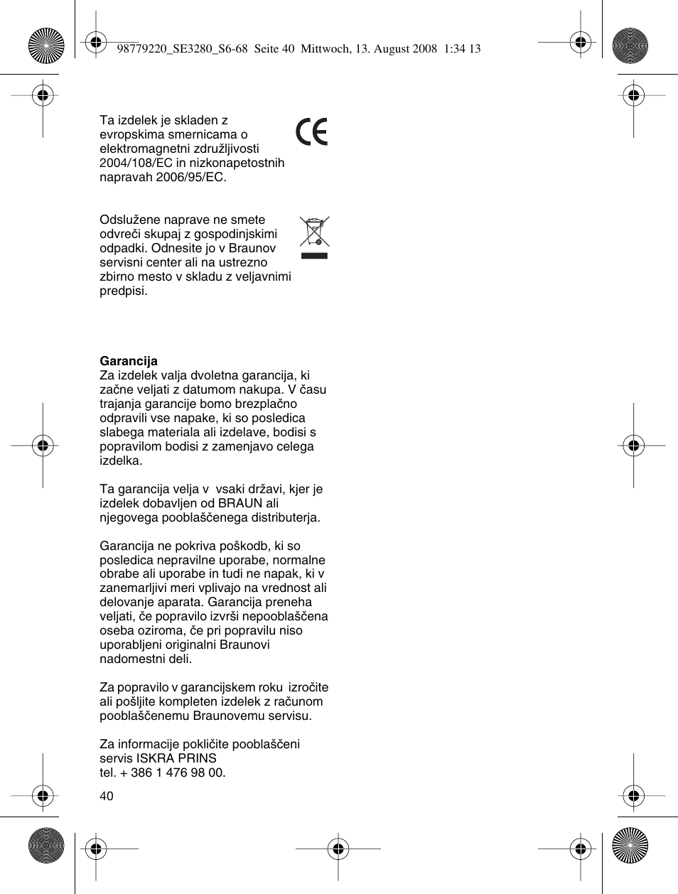 Braun 3280 User Manual | Page 40 / 64