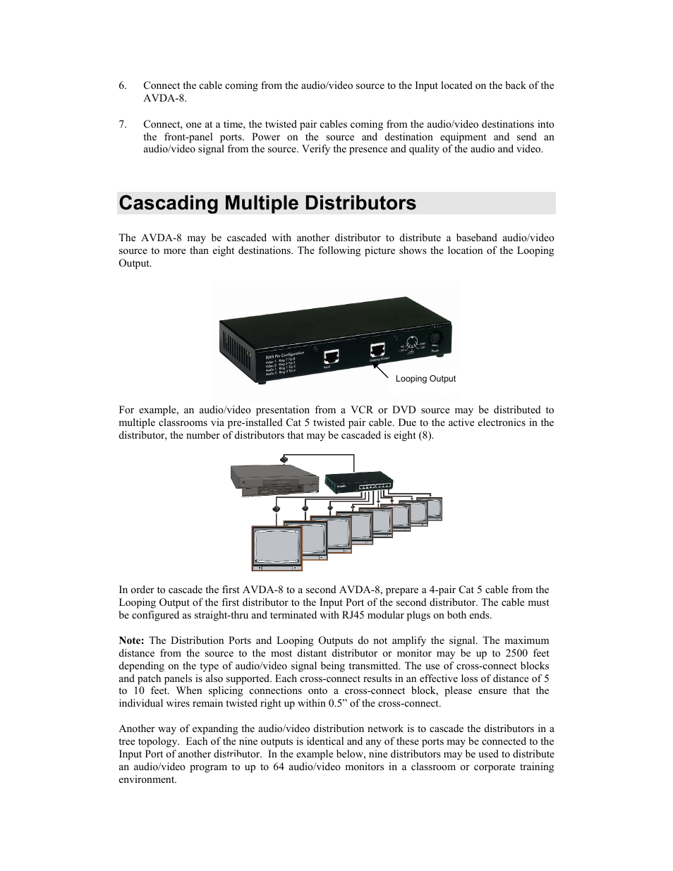 Cascading multiple distributors | Intelix AVDA-8-F User Manual | Page 4 / 6
