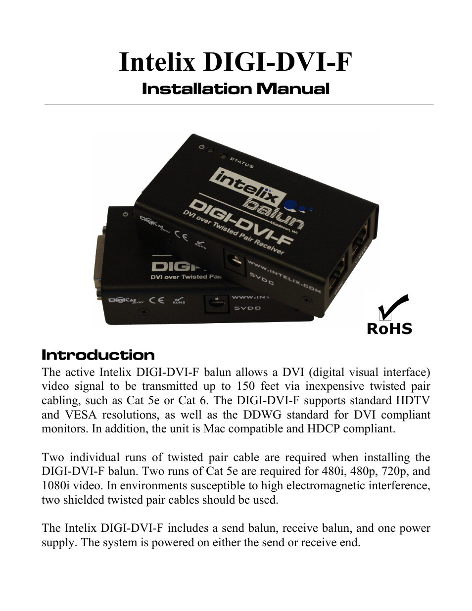 Intelix DIGI-DVI-F User Manual | 4 pages