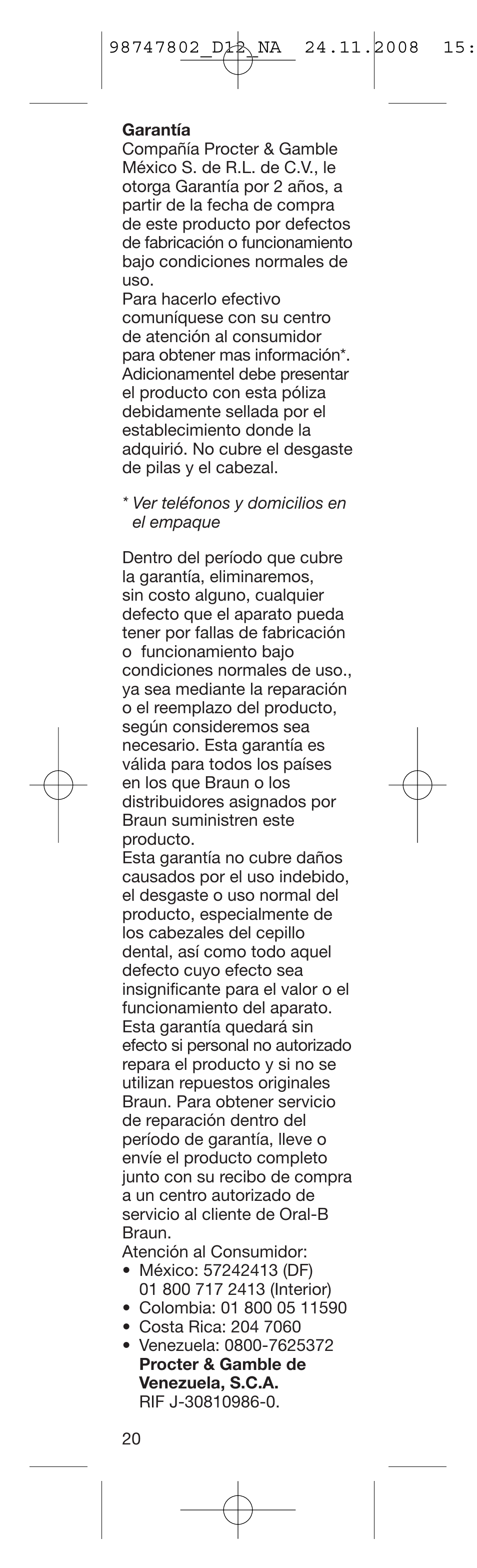 Braun D12513 User Manual | Page 20 / 20