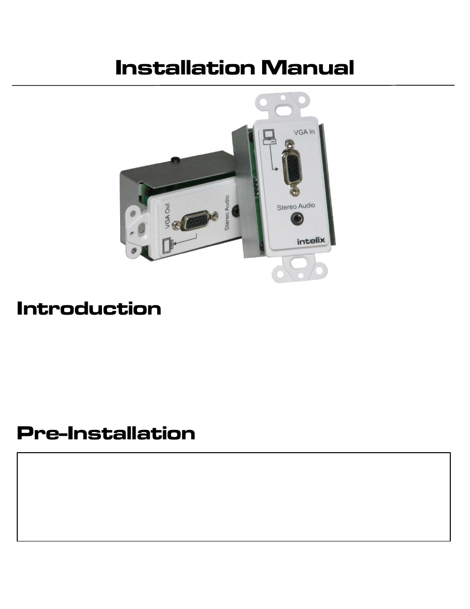 Intelix AVO-VGA2-WP-R User Manual | 4 pages