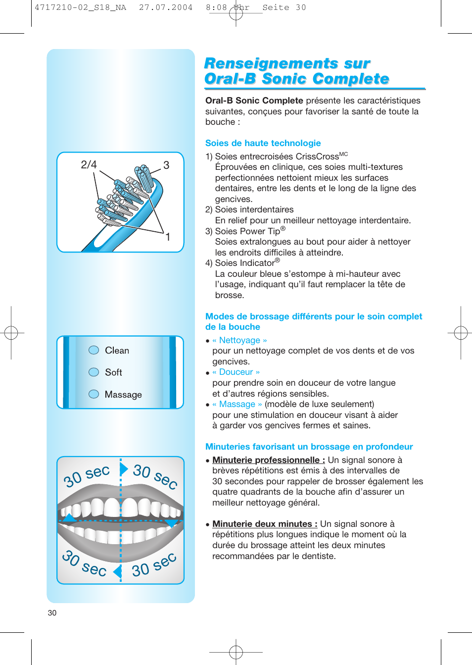 Renseignements sur | Braun Sonic Complete none User Manual | Page 29 / 37