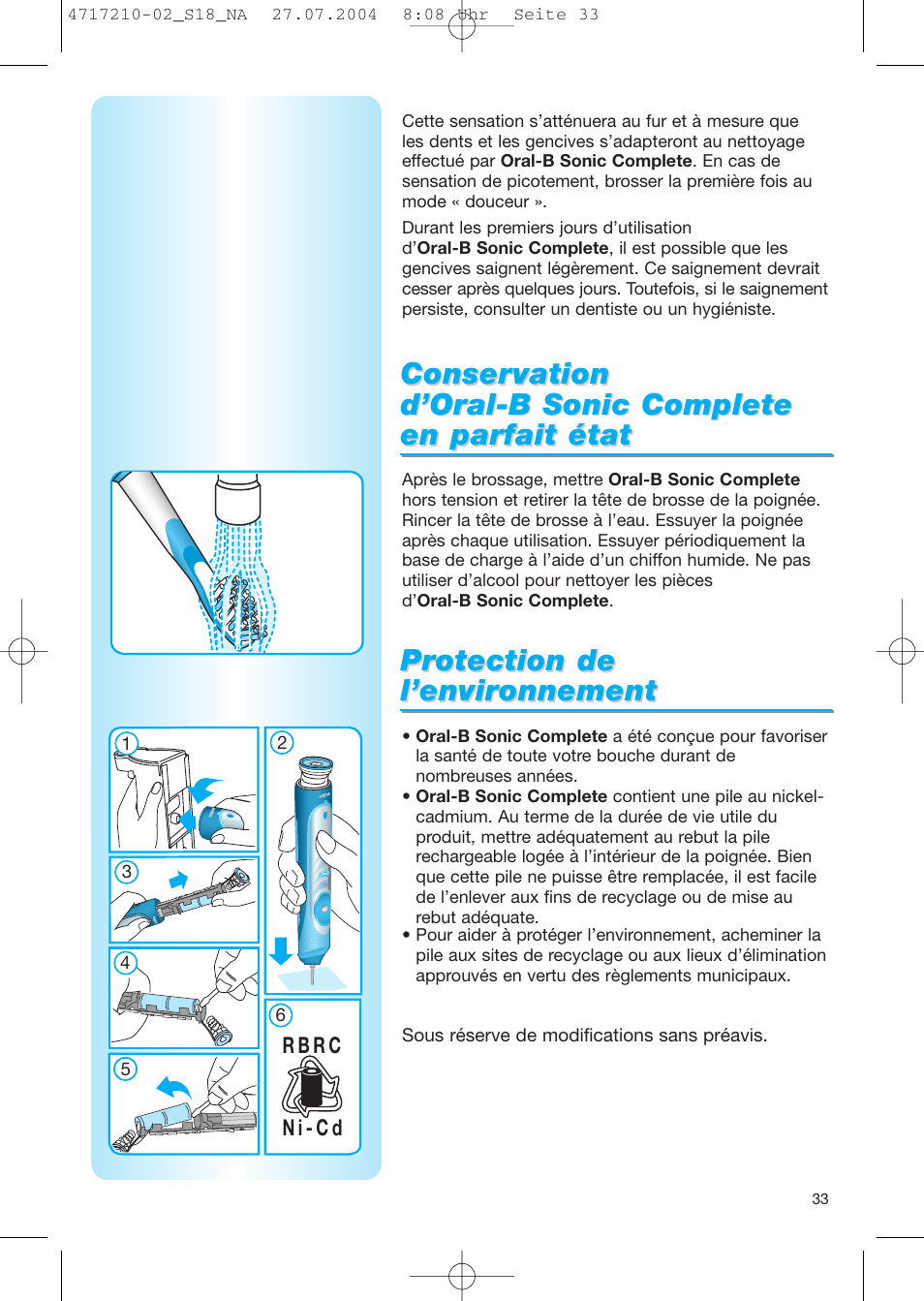 Conser | Braun Sonic Complete none User Manual | Page 32 / 37