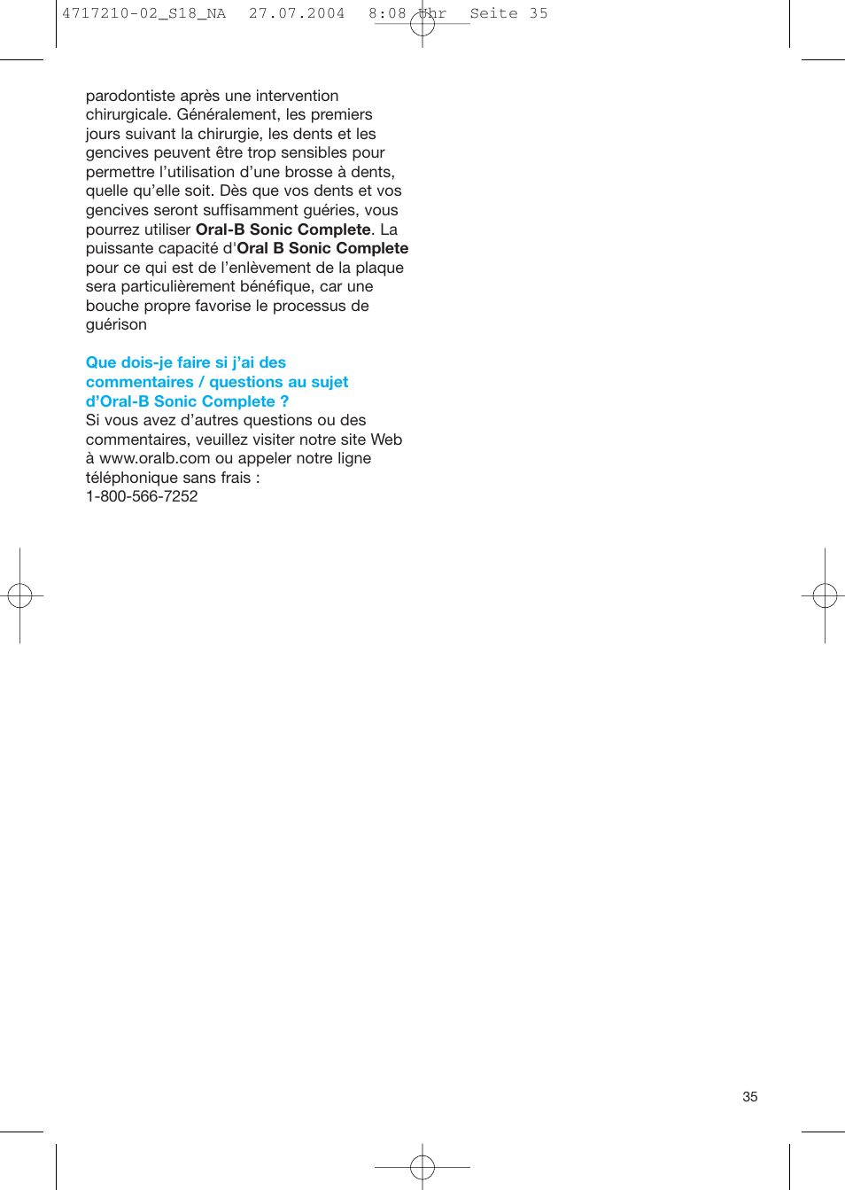 Braun Sonic Complete none User Manual | Page 34 / 37