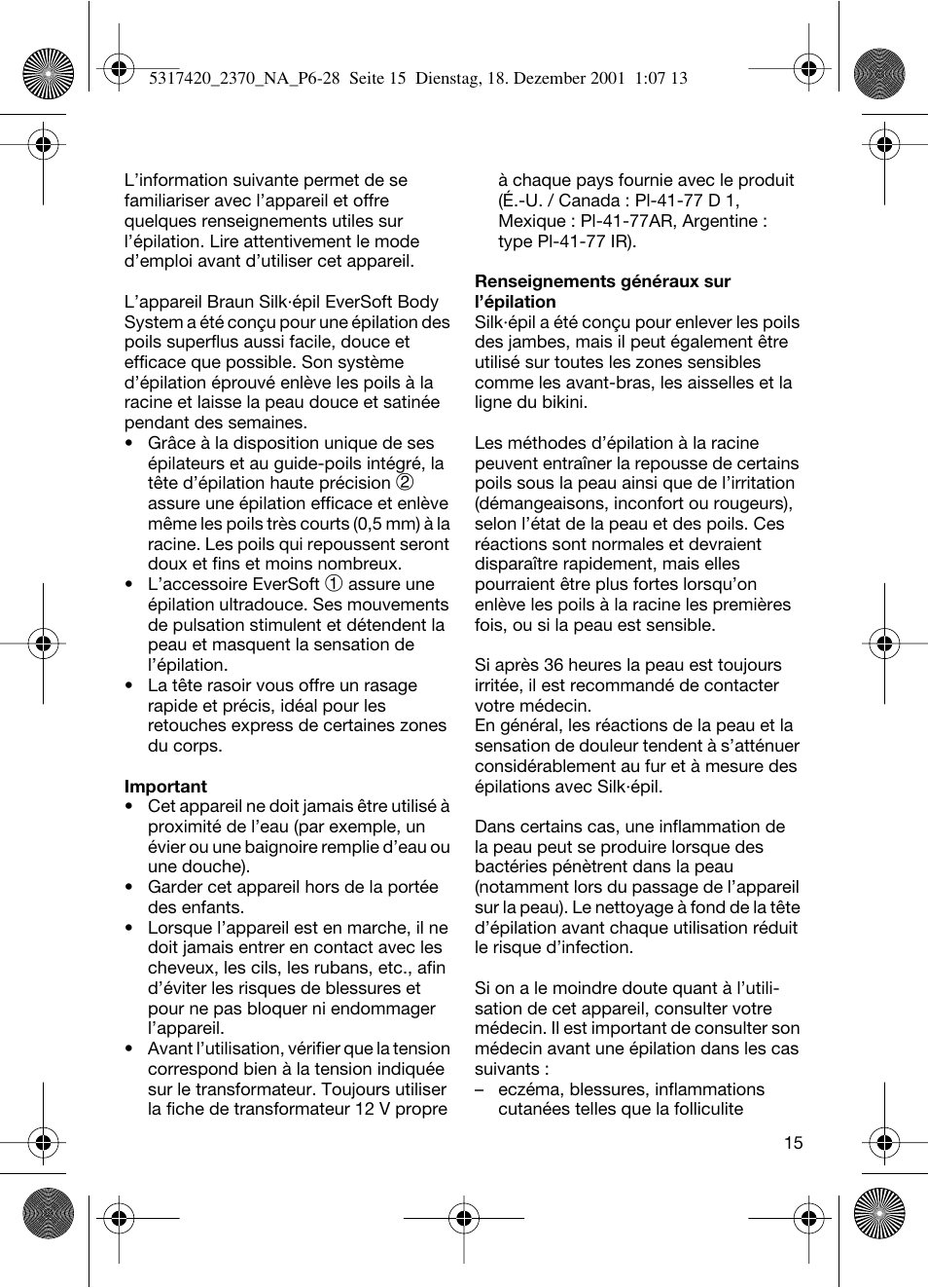Braun 2370 User Manual | Page 15 / 26