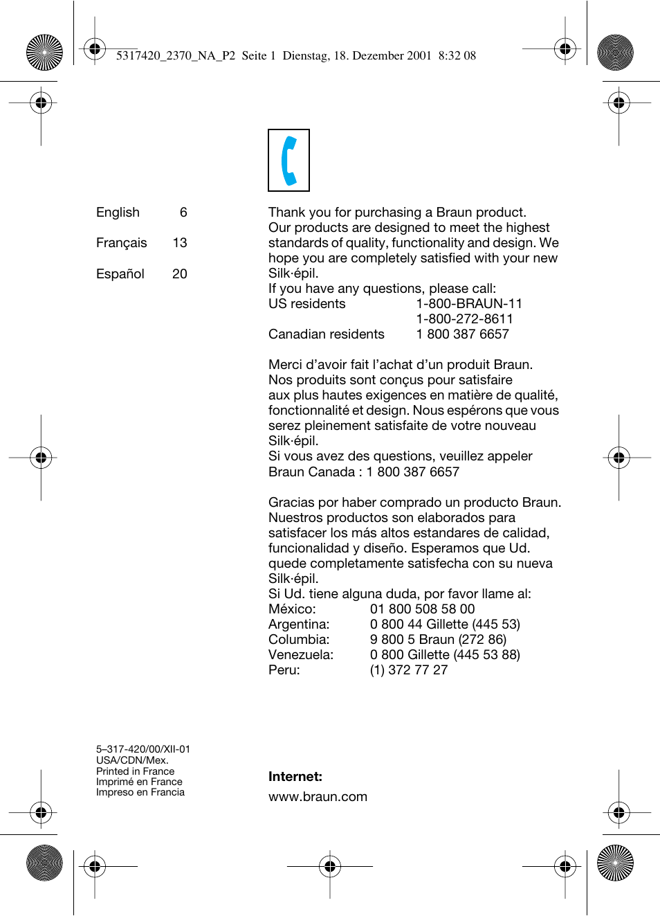 Braun 2370 User Manual | Page 2 / 26