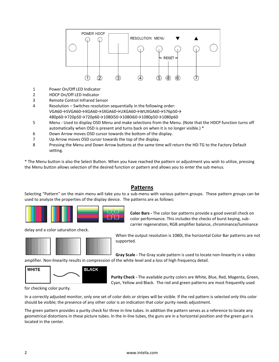 Patterns | Intelix HD-TG User Manual | Page 2 / 4