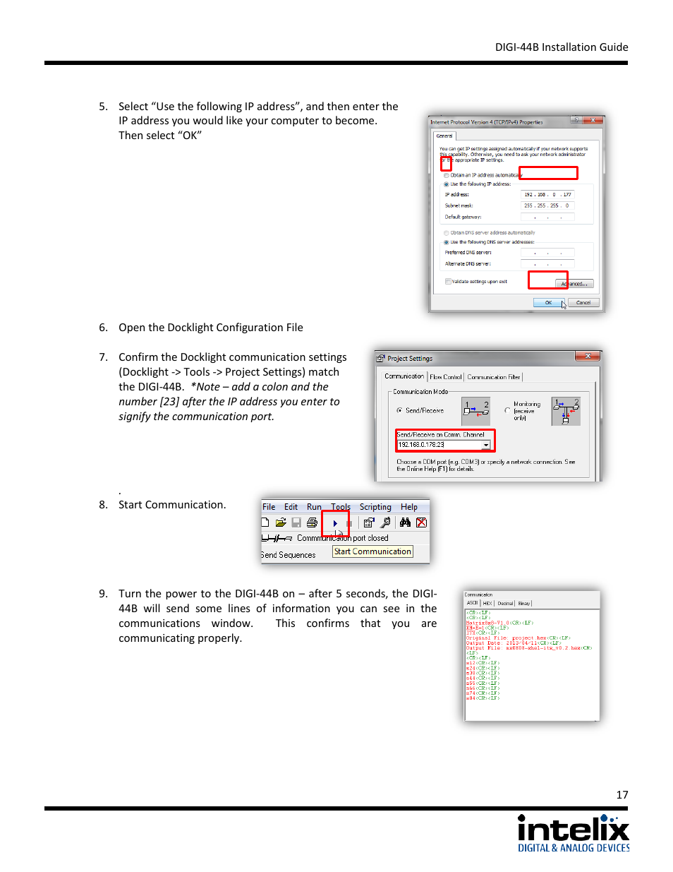 Intelix DIGI-44B User Manual | Page 17 / 28