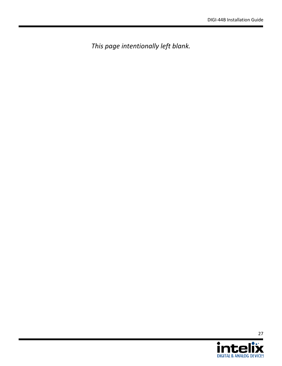 This page intentionally left blank | Intelix DIGI-44B User Manual | Page 27 / 28