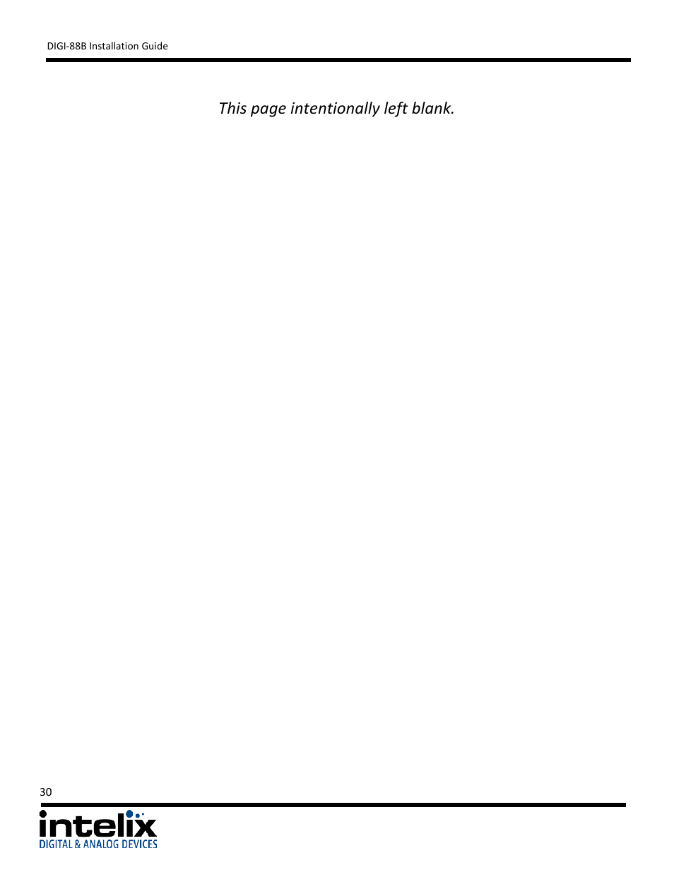 This page intentionally left blank | Intelix DIGI-88B User Manual | Page 30 / 32