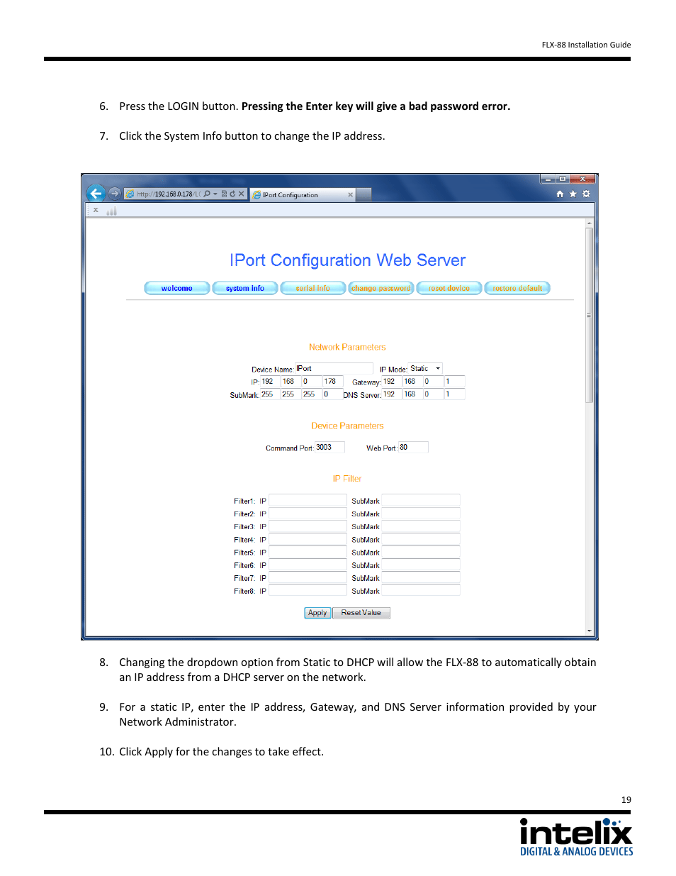 Intelix FLX-88 v1.6.4 User Manual | Page 19 / 36