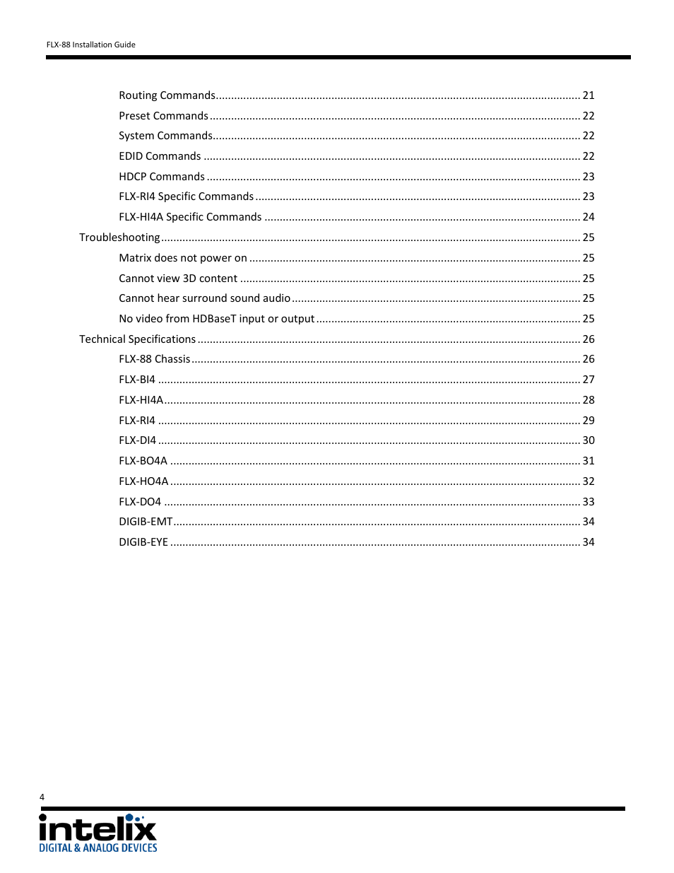Intelix FLX-88 v1.6.4 User Manual | Page 4 / 36