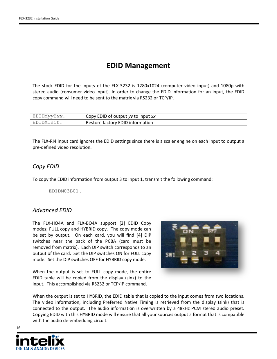 Edid management, Copy edid, Advanced edid | Intelix FLX-3232 v1.6.4 User Manual | Page 16 / 36