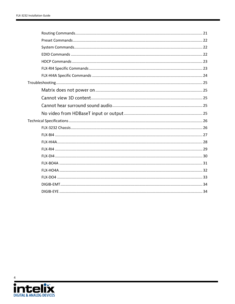 Intelix FLX-3232 v1.6.4 User Manual | Page 4 / 36