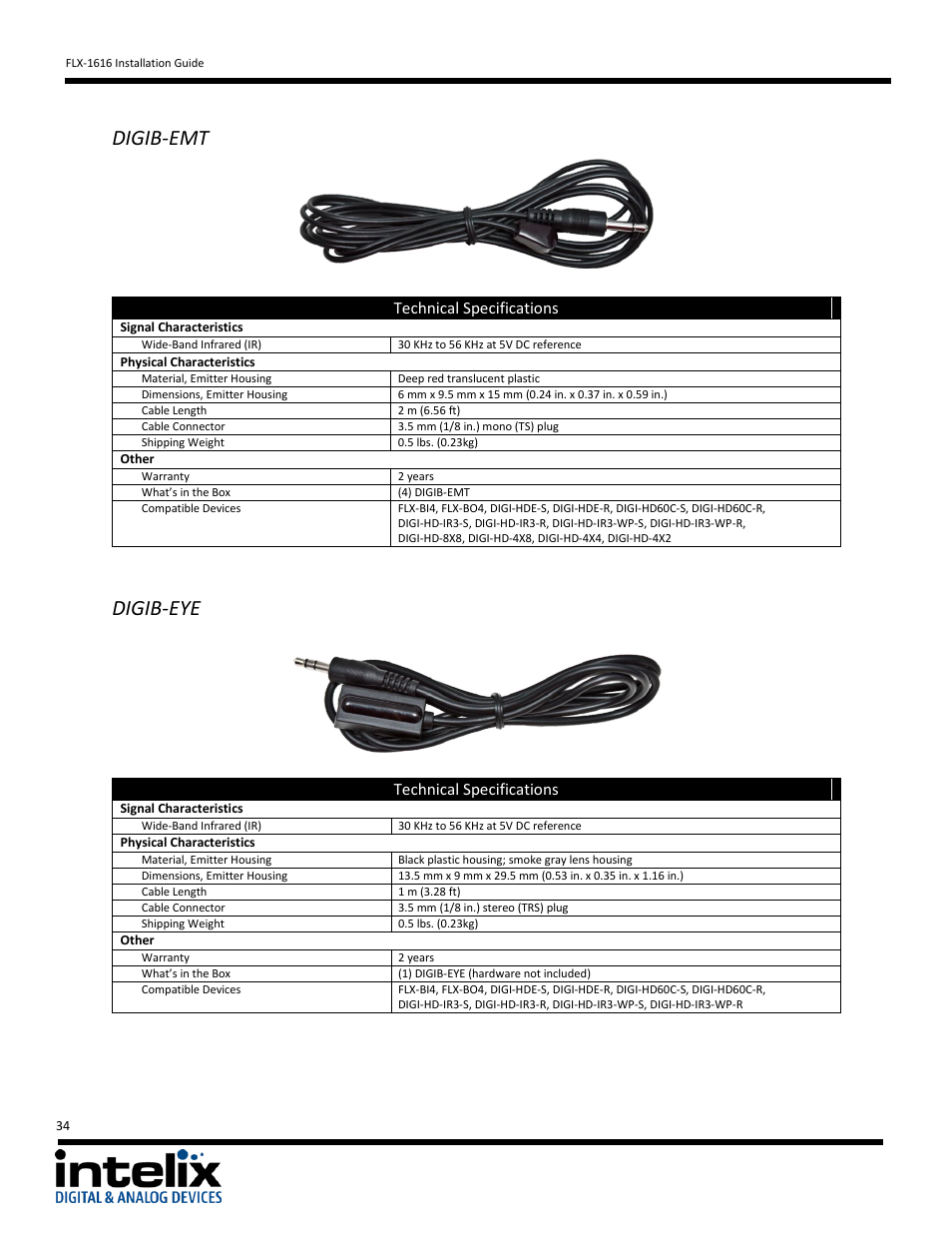 Digib-emt, Digib-eye | Intelix FLX-1616 v1.6.4 User Manual | Page 34 / 36