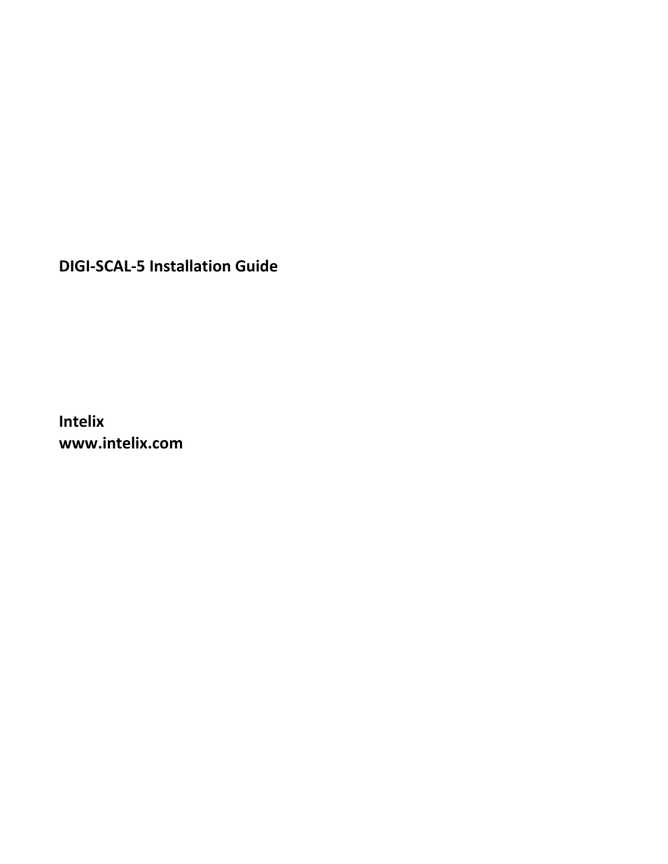 Intelix DIGI-SCAL-5 User Manual | 8 pages