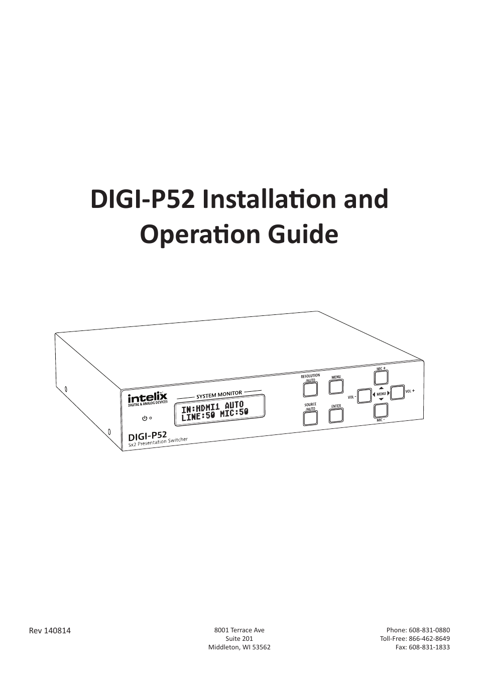 Intelix DIGI-P52 User Manual | 36 pages