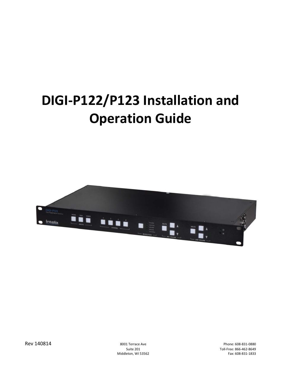 Intelix DIGI-P122 User Manual | 28 pages
