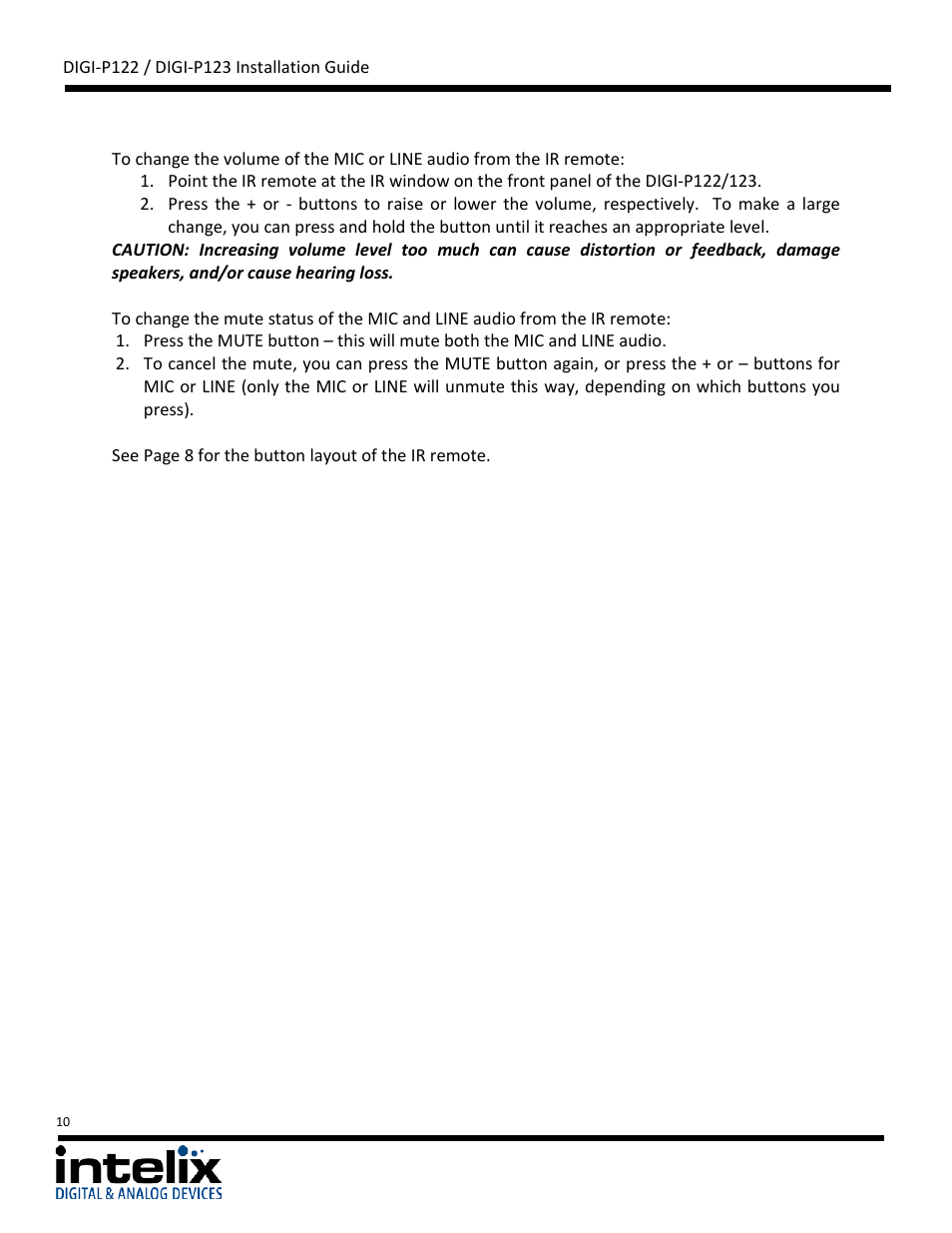 Intelix DIGI-P122 User Manual | Page 10 / 28